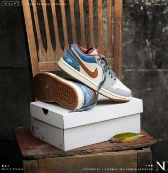 NIKE Air Jordan 1 Low Repaired Denim